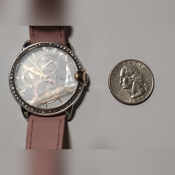 Ladies' COACH Arden Crystal and Pink Leather Strap Watch New in Box (NIB) - Picture 3 of 5